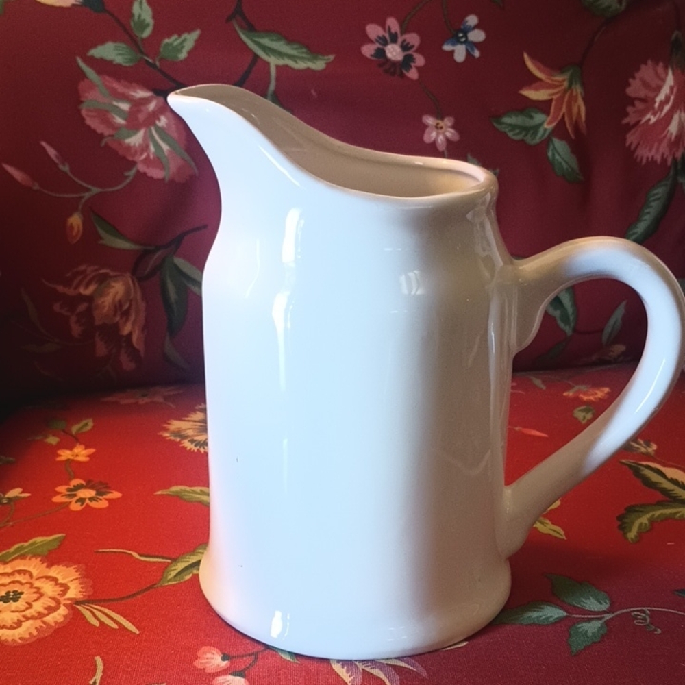 Home Essentials White Ceramic Pitcher